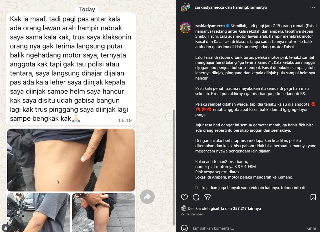 Kronologi pemukulan karyawan Zaskia Adya Mecca oleh oknum TNI